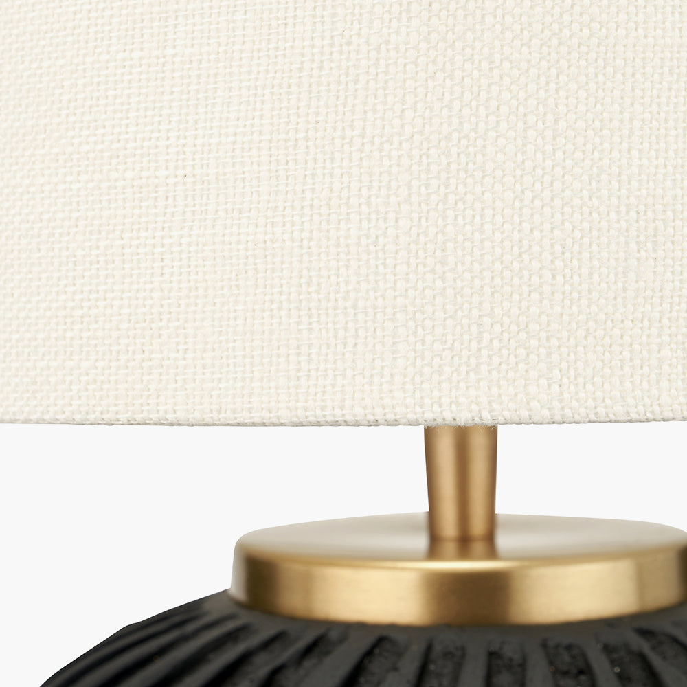 Ezekiel Black Terracotta Textured Ball Table Lamp
